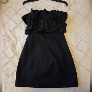 DO+BE Black Strapless Ruffle Dress